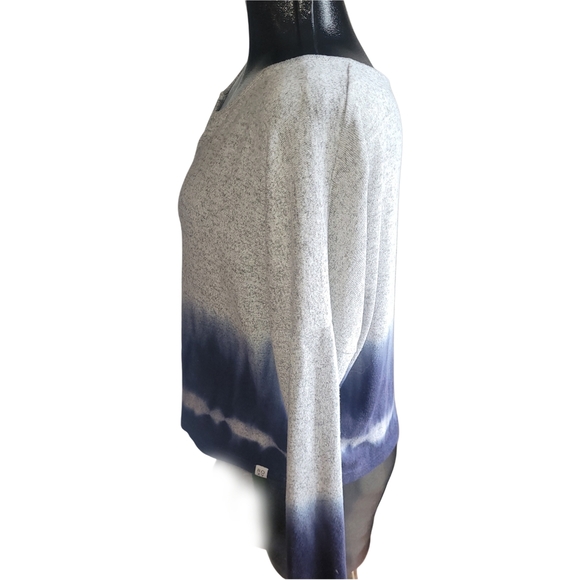 Roxy Staying True Grey and Blue Dip-Dye Long Sleeve Top M - Picture 5 of 7
